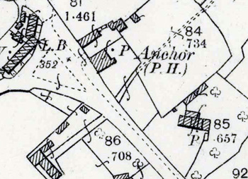The Anchor public house and 5 Dunstable Road in 1901